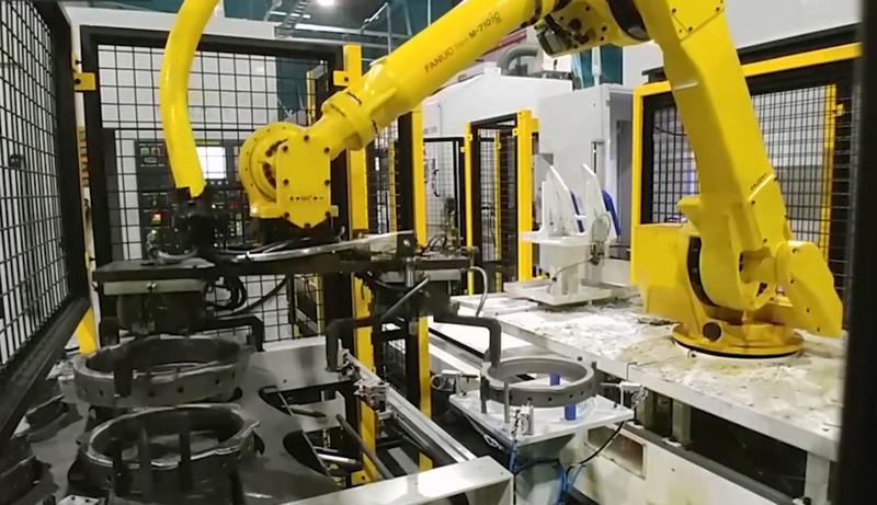 화낙 로봇을 활용한 위아 터닝센터 서포트링 가공 작업 보조