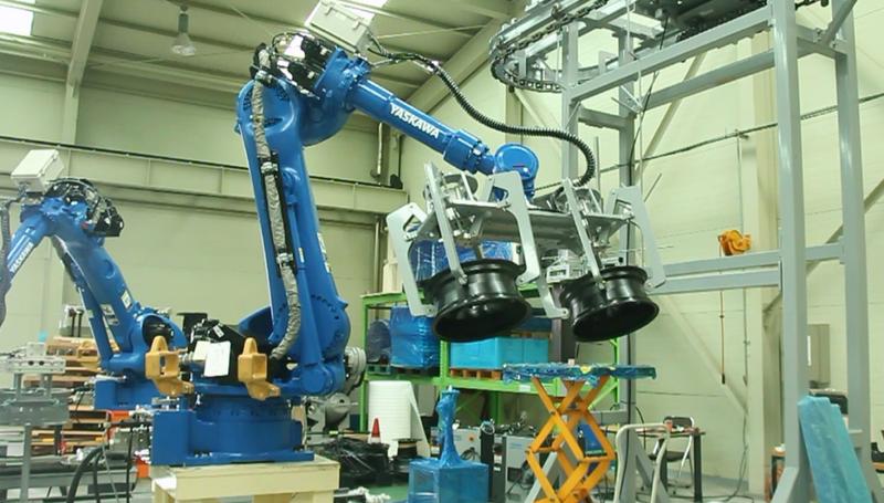 야스카와 로봇을 활용한 자동차 휠 핸들링